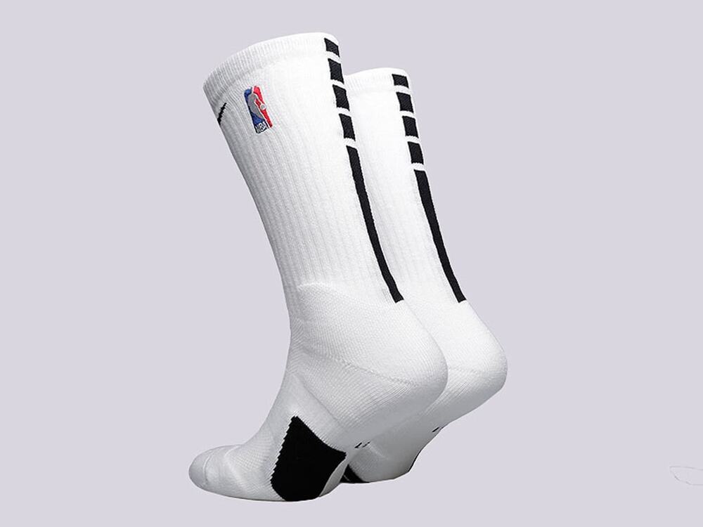 Nike Elite NBA Basketball Socks White Black Mens Medium 6-8 SX7587-100 On-Court